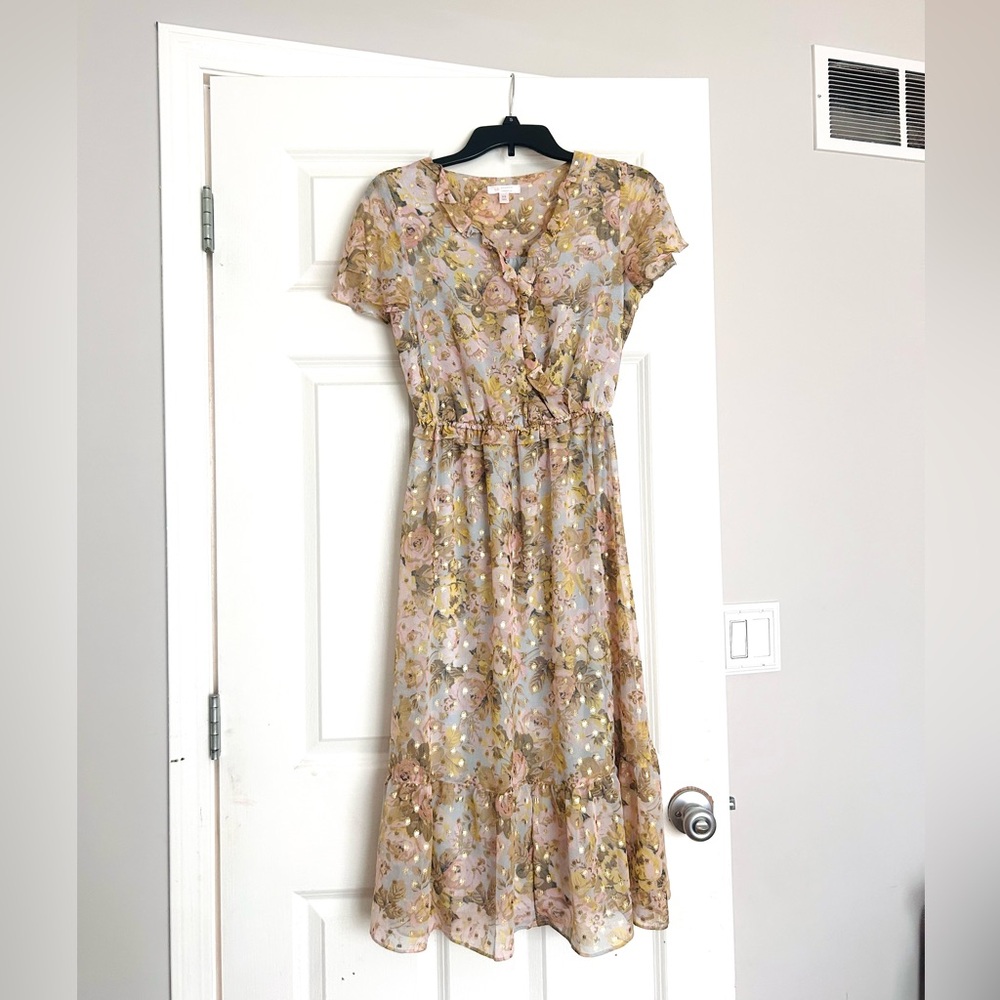 LC Lauren Conrad XS Midi dress floral